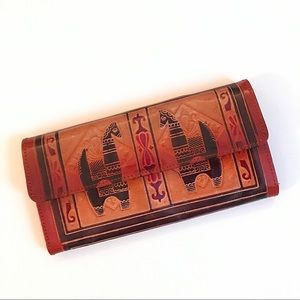 Authentic Handmade Leather Llama Print Wallet
